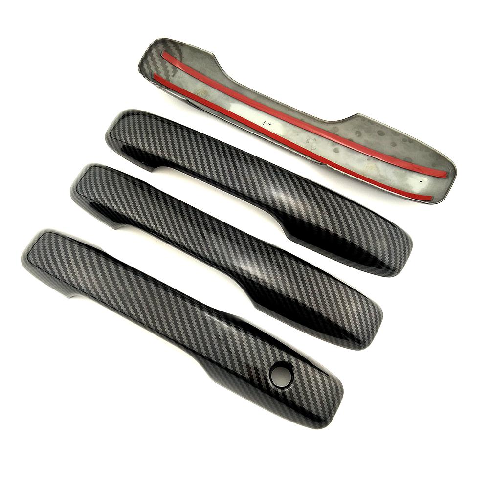For Honda Jazz Fit 2020 2024 Carbon Fiber Color Car Modify Refit Chrome Door Handle Cover Decoration Trim Protection Sticker