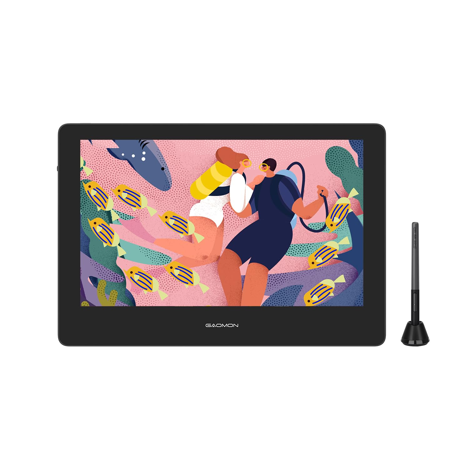 

GAOMON PD1320 NTSC Fully Laminated LCD Tablet with 8192 Pressure Levels and Tilt Sensitivity for and Perfect for and Online Classes 13.3-inch 86% чорний