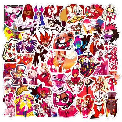 50pcs Hazbin El Cartoon Graffiti Stickers DIY Phone Guitar Laptop Notebook Suitcase Cup Waterproof Sticker Kids Decorations