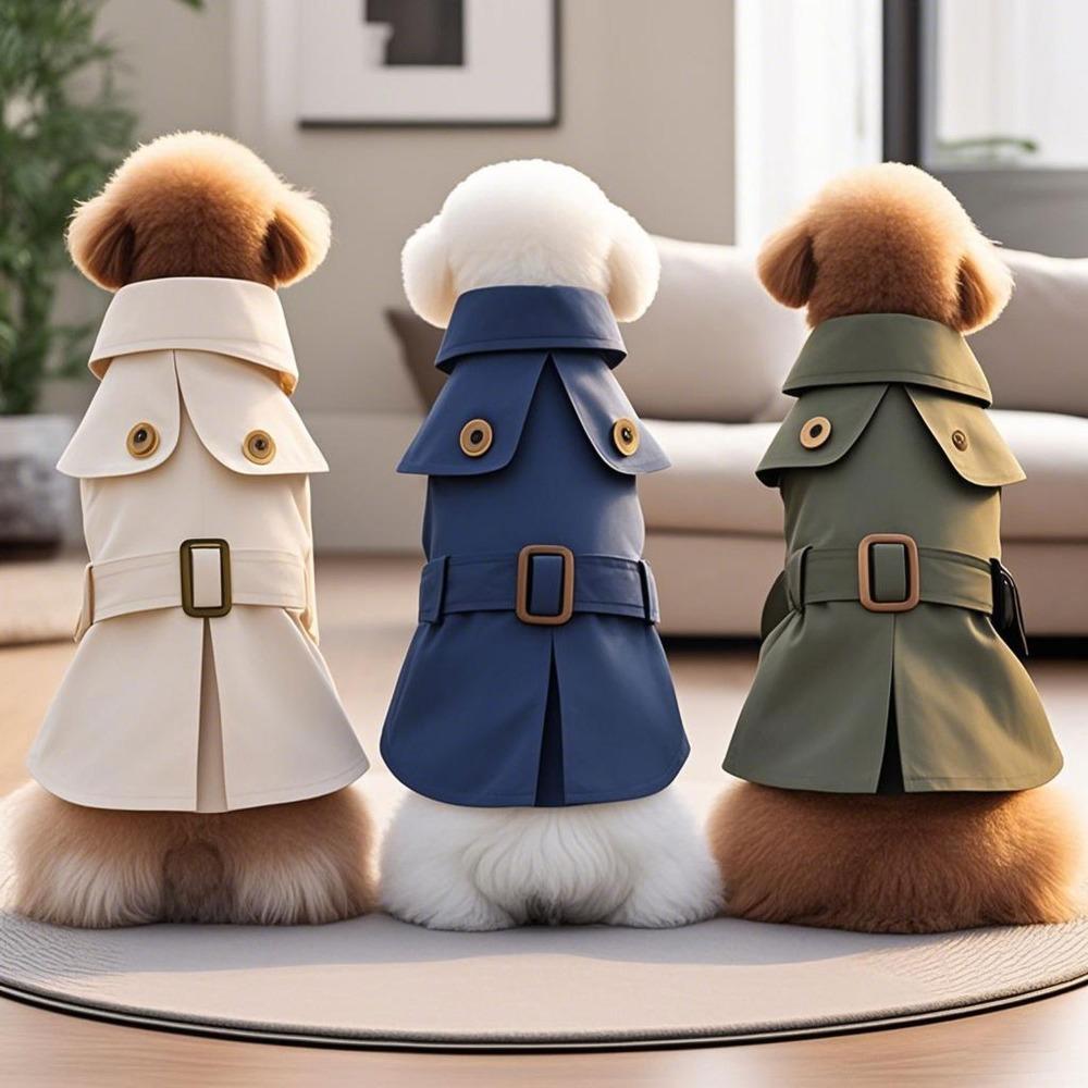 Pet Clothes Dog Clothes Autumn New Three-color Trench Coat Small Dog Pet Clothing Winter Clothes