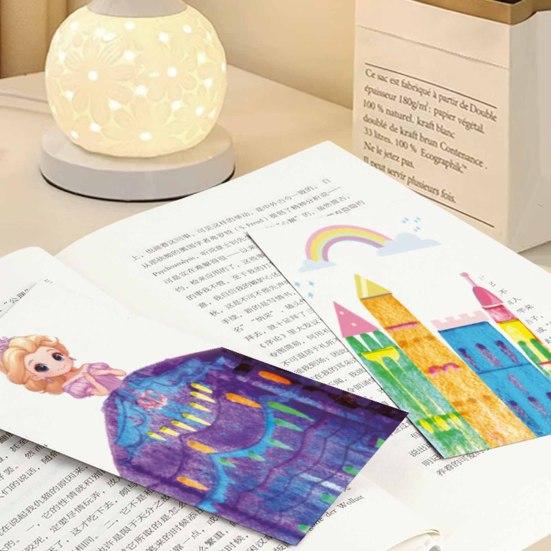 1 Set Kids Squeegee Art Craft Kit Rainbow Scratch Paper Art Kit Educational DIY Children Dot Scratch Painting Toy Toddlers Boys Girls Party