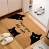Cute Cat Welcome Door Mat Funny Cartoon Black Cat Letter Print Design Entryway Rug Soft Non-slip Entrance Carpet for Front Door