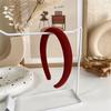 Vintage Red Womens Headband Woolen Velvet Hair Band Headwear Girl Wide Side Sponge Hair Hoop Christmas New Year Hair Accessories