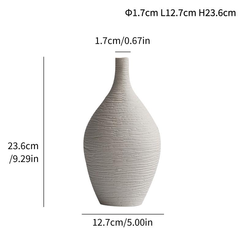 Simple Ceramic Vase Decoration Narrow Mouth Flower Pot Living Room Interior Office Desktop Gift