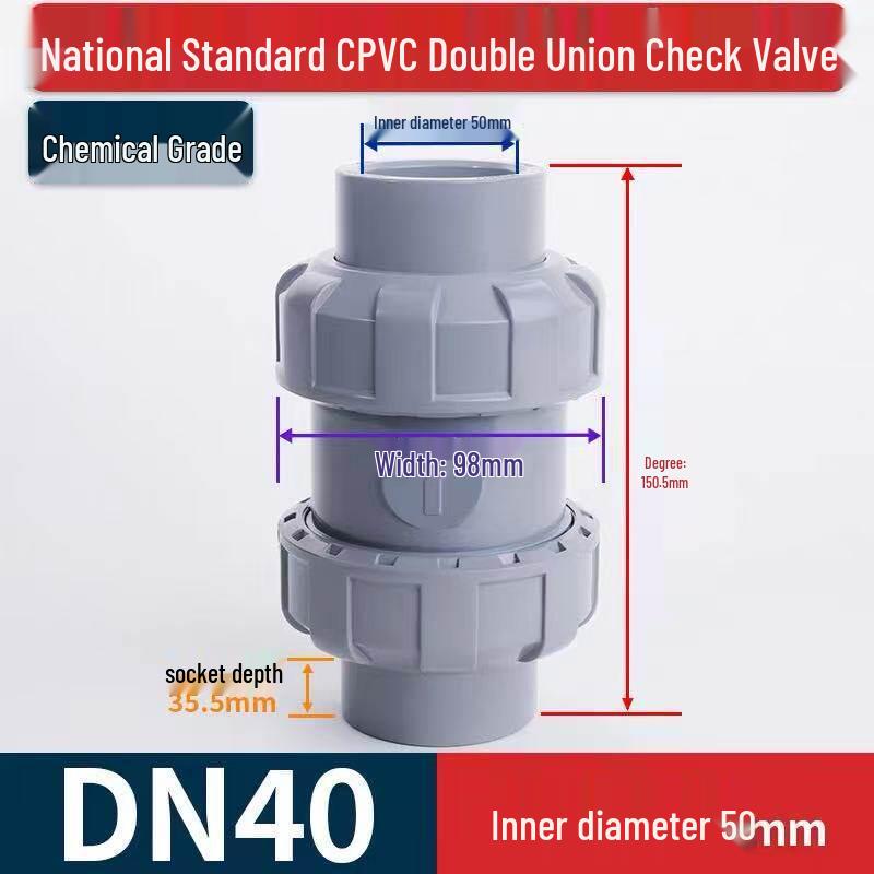 CPVC Solvent Weld Single Union One-Way Check Valve