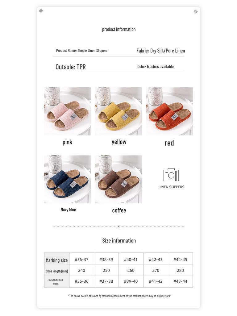 Breathable Cotton & Linen Non-Slip Slippers for Men and Women - All Seasons Wear