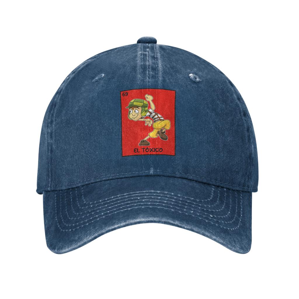 El Toxico - El Chavo Del Ocho Washed Denim Cap Casual Baseball Caps Adjustable Hat Summer Unisex Baseball Hats