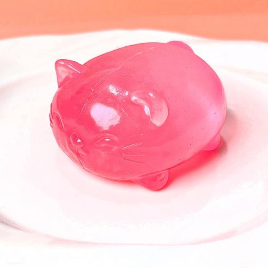 Cute Cat Squeeze Toy Transparent Small Cat Shaped Slow Rise Toy Relaxing Sensory Squeeze Toy for Stress Relief