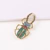 Insect Brooch Stag Beetle Design with Crystal Embellishments Metal Alloy Pin for Decorative Accessory Gift
