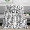 1pc Christmas Halloween Printed Flannel Blanket, Flannel Filled Dragon Pattern Blanket, Soft And Skin-Friendly Warm All-Season Use, Cartoon Fantasy Cu