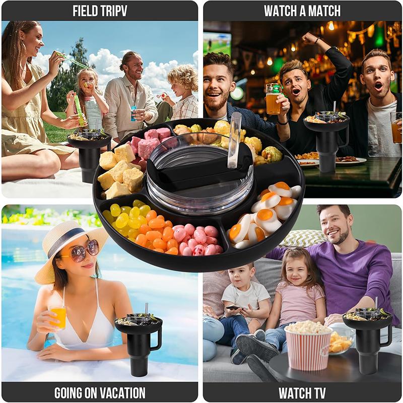 1-10PCS Cup Compartment Fruit Snack Platter Plate Water Cup Snack Tray Silicon Cup Holder  Water Cup Snack Tray Snack Platter