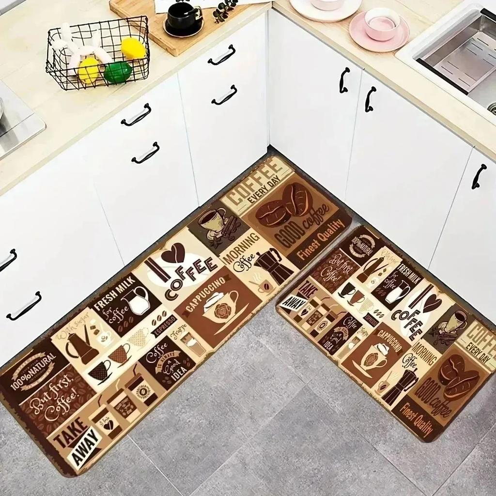 1PC Rose Pattern  Kitchen Rugs Non-Slip Home Door Mats Pop Design Bathroom Rugs Bath Mat Carpet for Home Sink Laundry Decor
