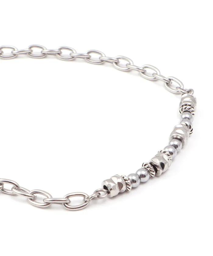 Surgical Chain Shine Mix Charm Layered Bracelet (PLT-BR-078_SV)