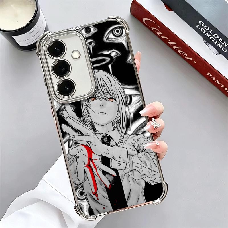 Anime Character Makima CSM Plating Phone Case For Samsung A17 A07 A37 A57 A16 A56 A15 A55 A14 A54 A13 A53 A26 A36 A25 A35 A24 A3