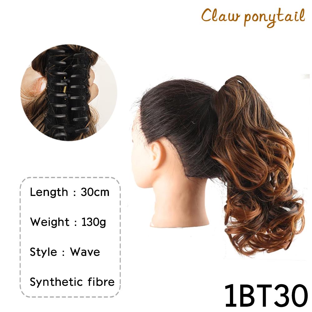 Synthetic Drawstring Ponytail Short Wavy Curly Ponytail Clip In Hair Extensions Natural Looking For Women Daily Use