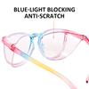 4PCS Rainbow-colored Safety Glasses Square Anti Fog Blue Light Blocking Glasses with Side Shields for School Daily Life