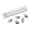 NAGAO Chopstick Rest, Leaf Chopstick Rest, Camellia Gift Set, 5 Pcs, Silver, Made In Japan, Stainless Steel, Leaf Curve, Wavy, Thin, Silver, Shining,