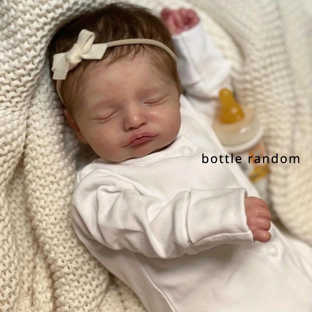 BZDOLL 19inch 48cm Newborn Baby (Cloth Body, Vinyl Limb) Asleep Reborn Baby Doll 3D-paint Skin With Visible Veins Toy