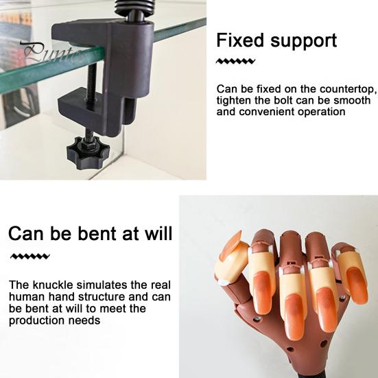 Reusable Nail Practice Hand 1 Set Manicure Model Flexible Training Fake Adjustable Finger Kits for Beginners Sturdy