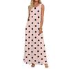 Women's Polka Dot Summer Dress, Casual Flowy Beach Sundress with Pockets, Lightweight Vacation Outfit