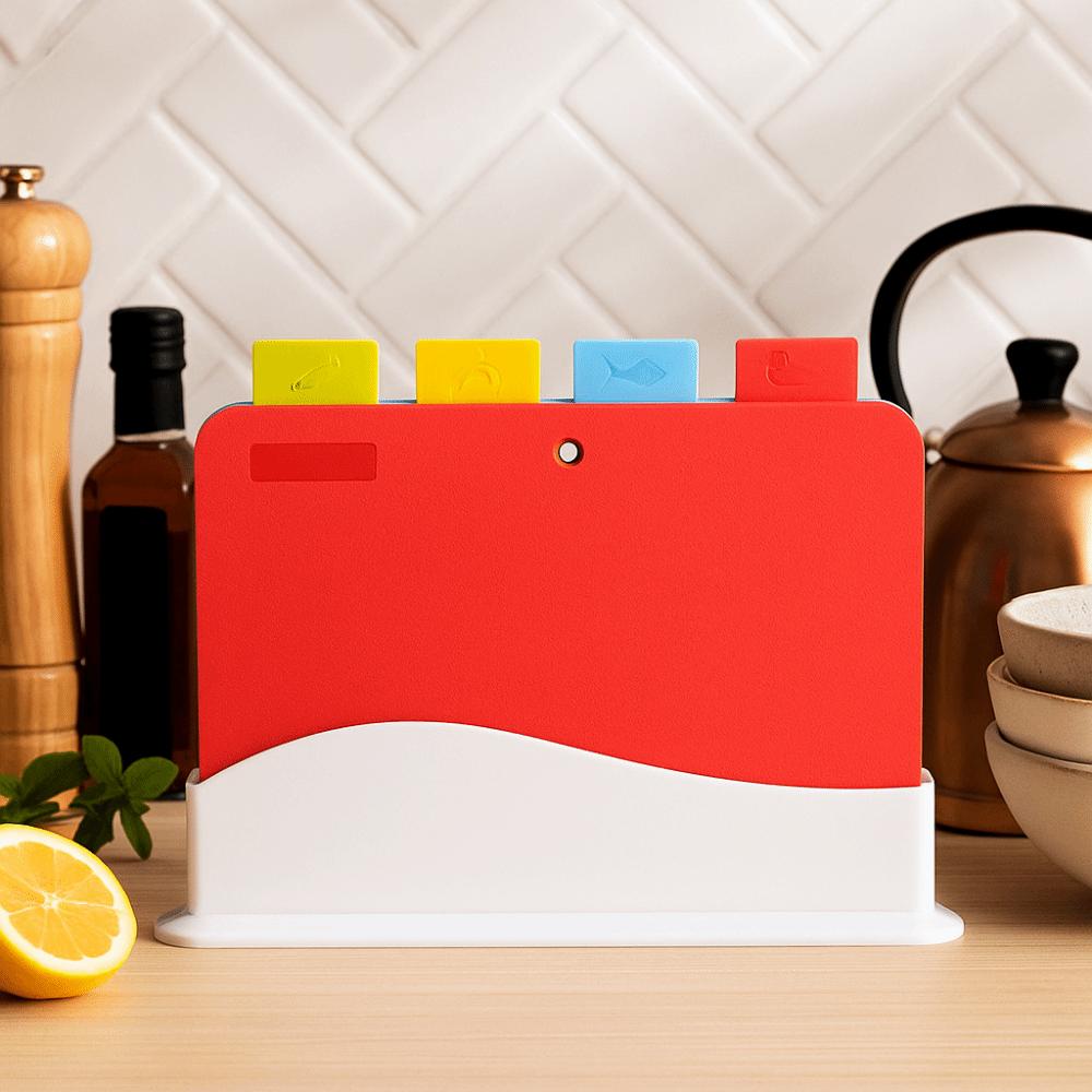 Color Coded Cutting Board Set Non-Slip Color Coded Board Set Chopping Board Set  Vegetable Prep