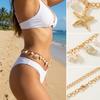 Bohemian Sea Star Conch Waist Chain For Women Summer Beach Party Shell Imitation Pearl Metal Body Chain Girls Holiday Jewelry