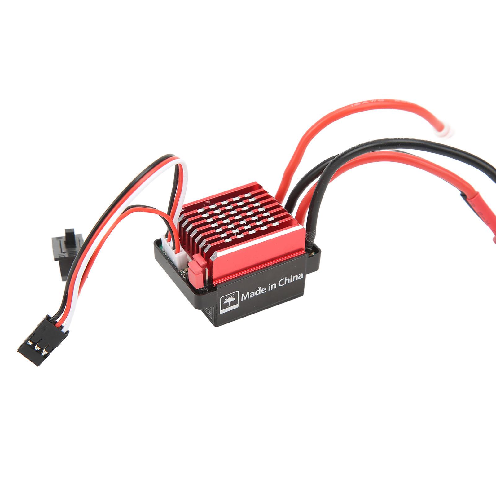 

60A RC Brushed ESC 6V 2A Brushed Speed Controller ESC with T Plug for Traxxas for HSP for Redcat 1/10 RC Cars Red