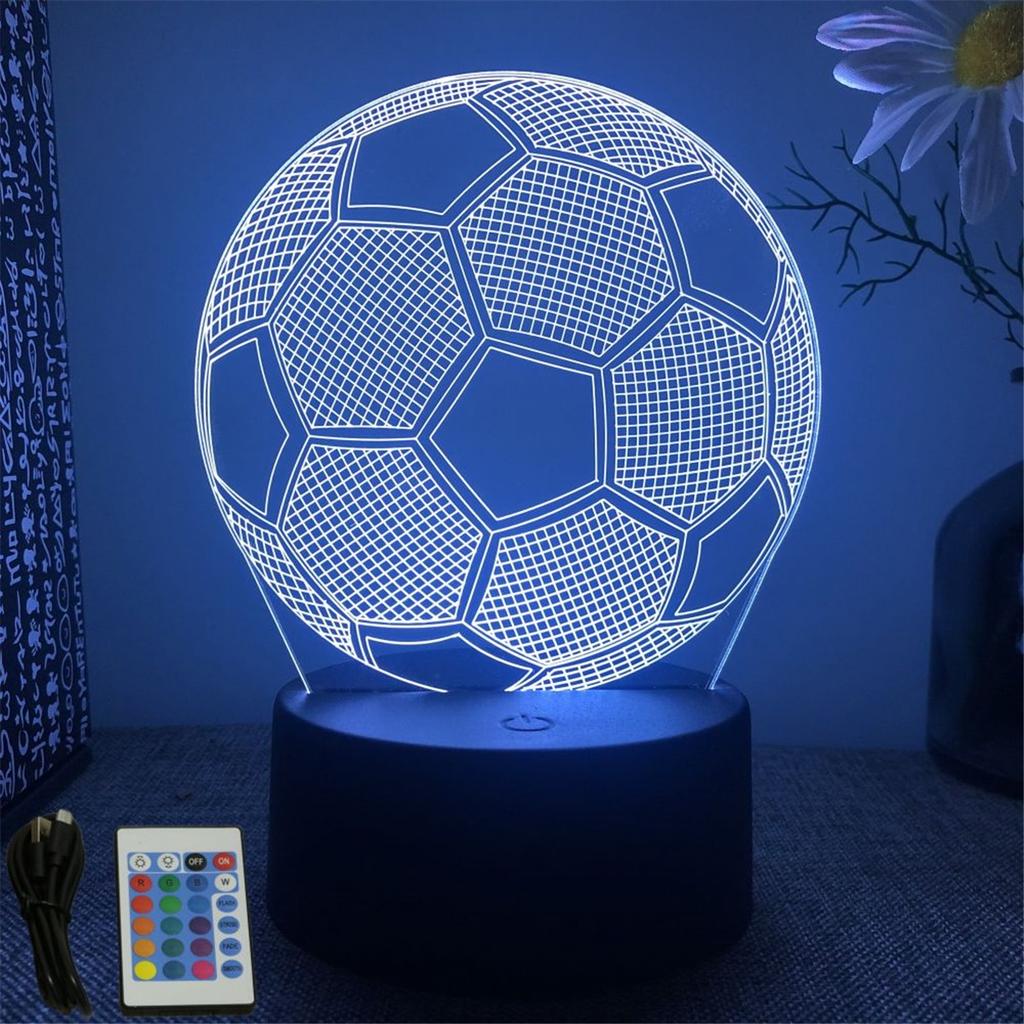 3D Football Lamp Illusion Child LED Night Light Luminous Soccer ball Touch Nightlight Kids Bedroom Decoration Table Lamp Gifts