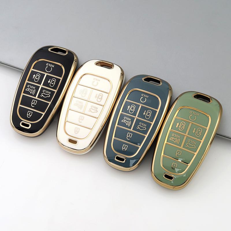 7 Buttons Tpu Car Key Case Cover For Hyundai Santa Fe Tucson Ioniq 5 Atos Prime Solaris For Hyundai Palisade