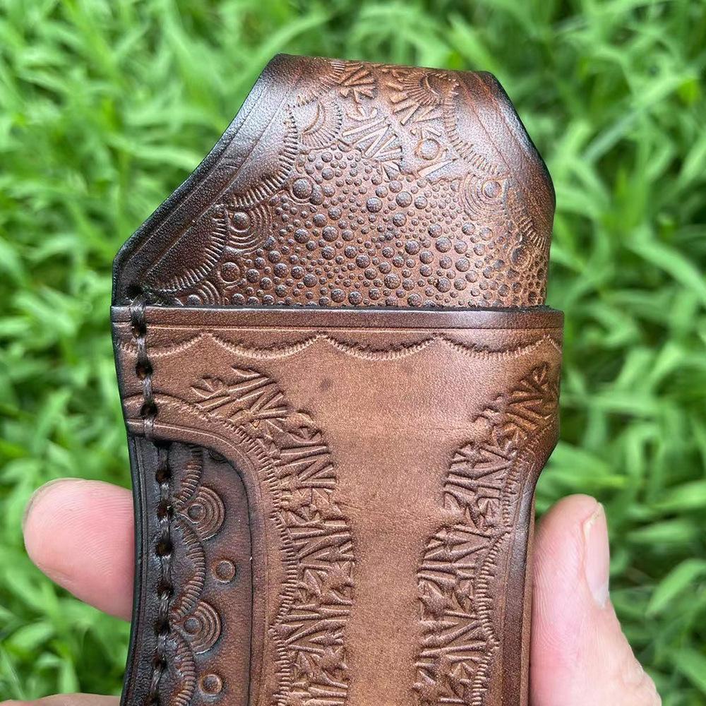 Large Size Top Grain Cowhide Scabbard  Folding Knife Sleeve Holder Scabbard Universal Knife Cover  Camping Knife Holsters