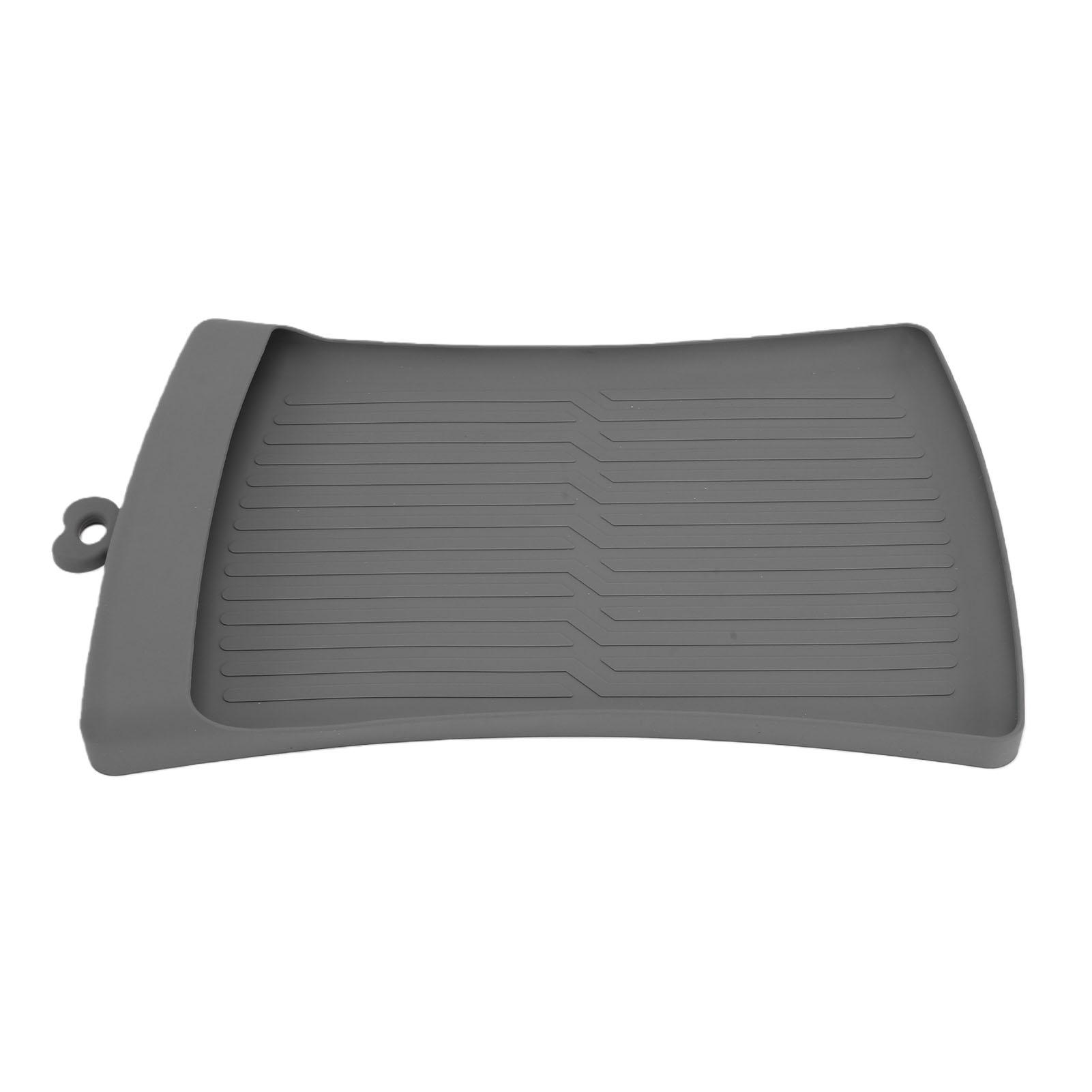 Small Gray Silicone Pet Feeding Mat Foldable Dog Cat Bowl Placemat with Raised Edges