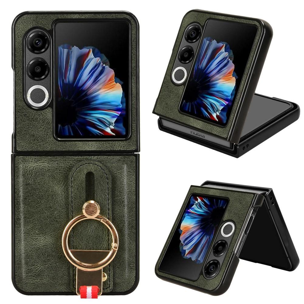 For ZTE Nubia Flip2 5G A404ZT Case Wristband Kickstand Leather+PC+TPU Phone Cover with Bottle Opener