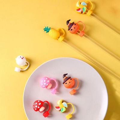 אביזרי כוסות כיסוי נגד אבק לקש קצוות קש רב פעמיים פקק סיליקון יצירתי לבקבוק