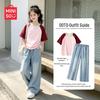 MINISO Girls' 2026 Summer Cotton T-shirt & Shorts Set