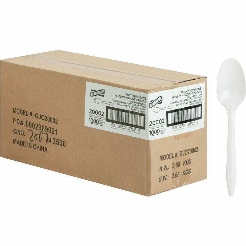 Medium Weight Plastic Spoons 1000 Pack Disposable Cutlery Comfortable Handle Ideal Events Quick Cleanup On-the-Go Meals