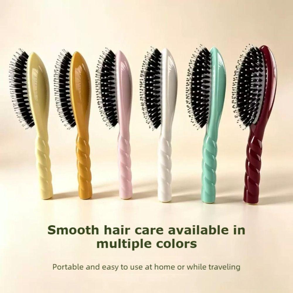 Anti Static Boar Bristle Hair Brush Macaron Hairdressing Comb Air Cushion Comb Scalp Massage