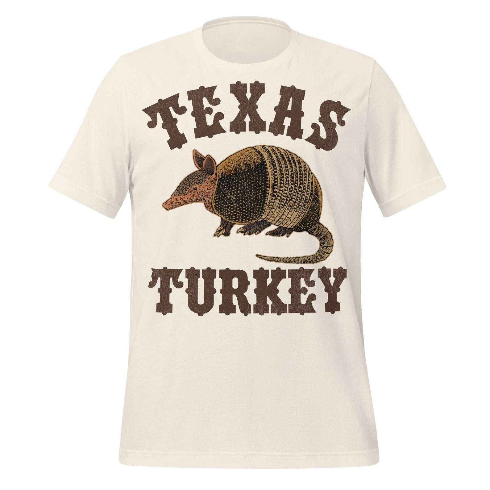 Armadillo Travel T-Shirt: Retro Texas Turkey Design - Cotton Tee XL