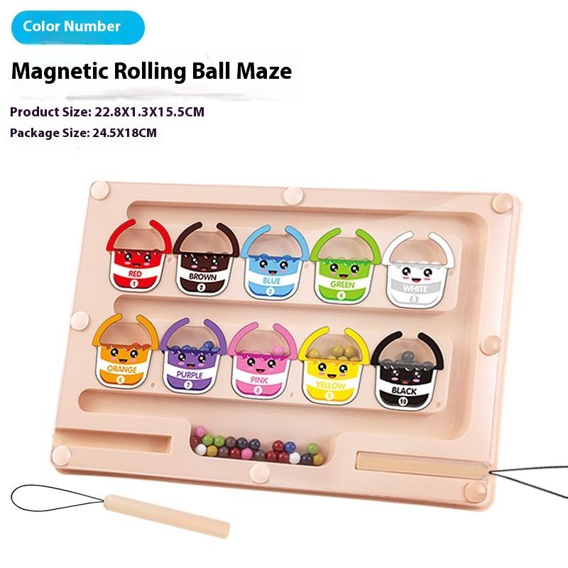 

1 набор Тренировка мелкой моторики Контроль ручки Перемещение бусин Сенсорная игра Развивающая игрушка Дети Монтессори Магнитный лабиринт Игра на сортировку цветов