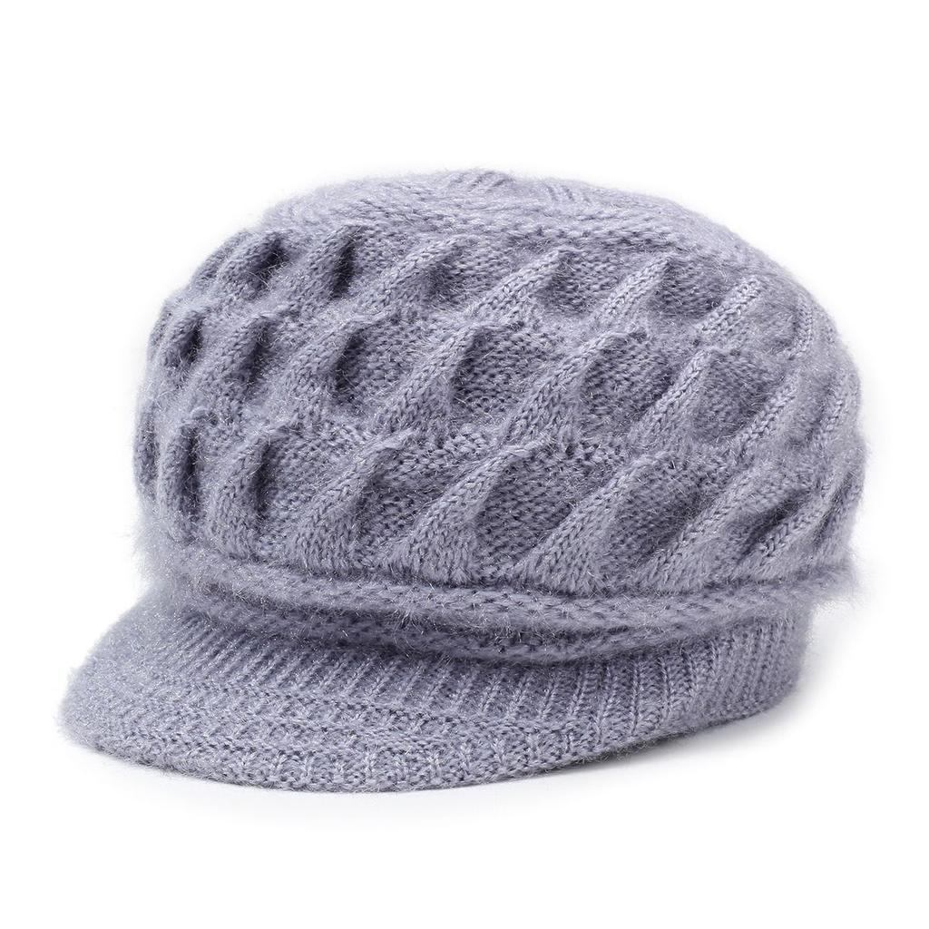 Middle-aged and Elderly Women's Winter Hats Thickened Winter Ear Protectors Fleece Fashion Warm Wool Hats Knitted