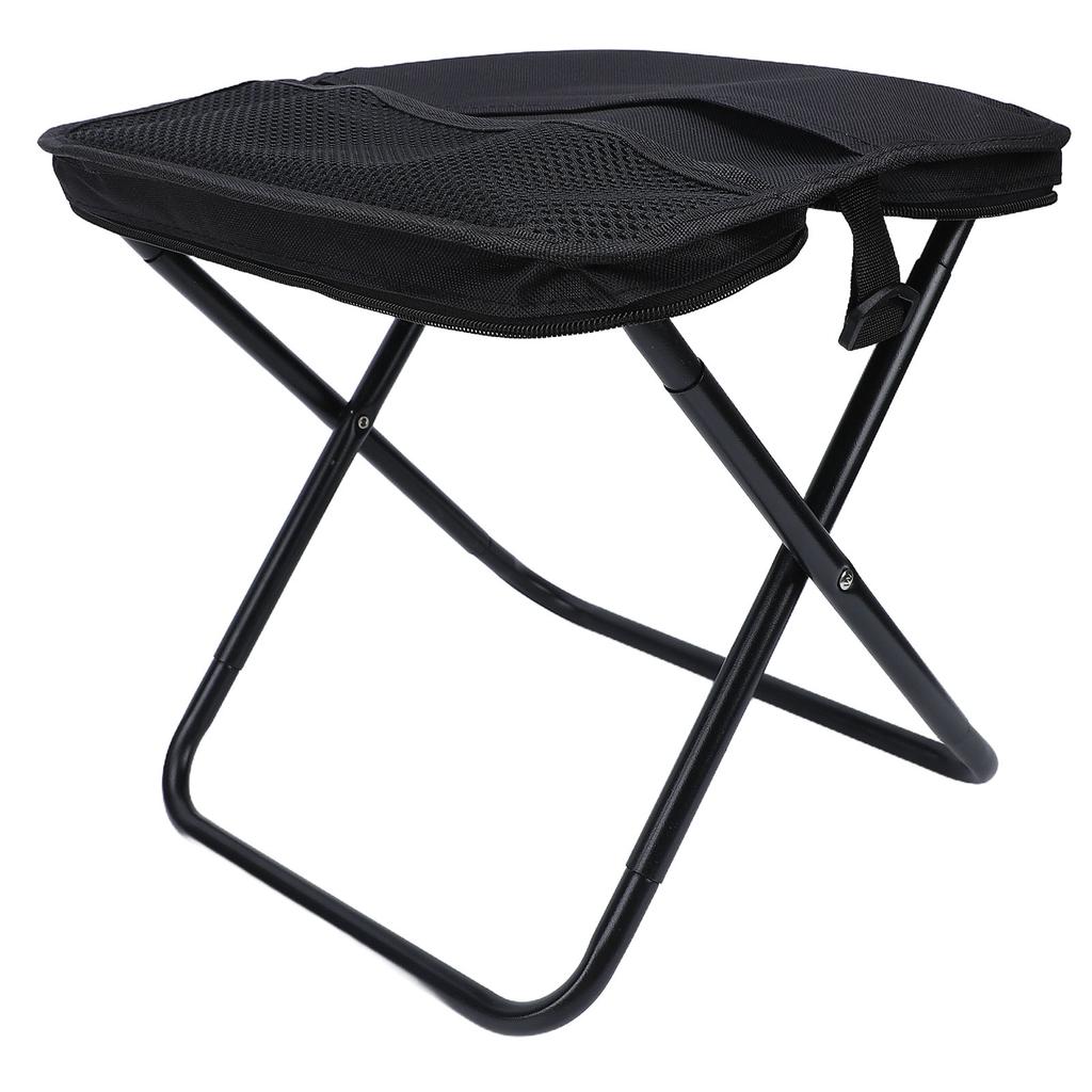 Portable Folding Camping Stool with Shoulder Strap Folding Stool Carry Bag for Hiking Fishing Picnics Black