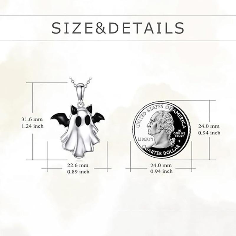 Ghost Halloween Pendant Necklace With Zinc Alloy Material For Holiday Accessory