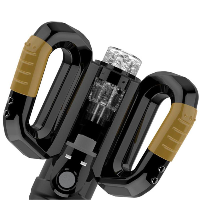 18+ Adult Products Electric Telescopic Masturbation Device Male Stroker Rotating Thrusting Double Side Handle With Phone Holder