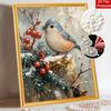 DIY Perlen- und Diamantmalerei-Set für Erwachsene und Anfänger. Wintervogel und Beeren Funkelnde Bastelkunst. Hauptwand-Dekor. Handgemachte Geschenke
