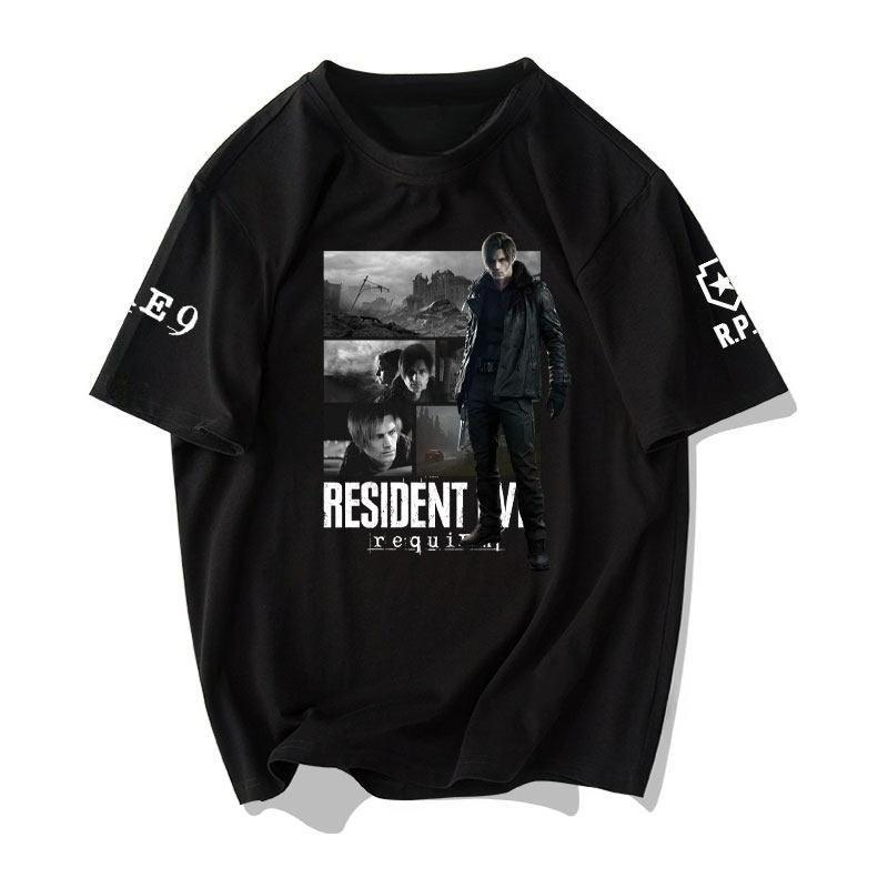 Resident Evil 9 Requiem Leon Kennedy Grace Ashcroft Grafické Tričko 100% Bavlna Unisex 2026 Nová Móda Y2k Krátký Rukáv