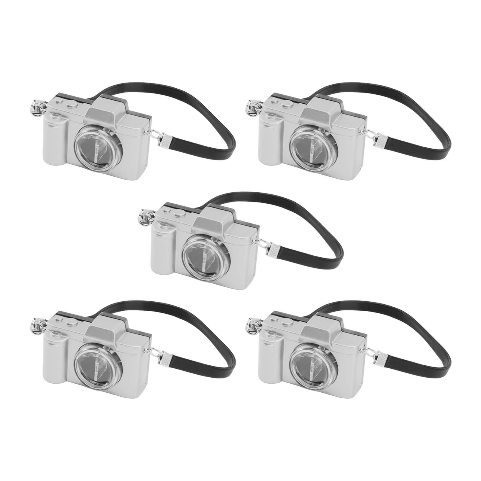 

5 Pcs ature Retro Digital Cameras Tiny Plastic Decoration Accessories Toys with Built In Battery