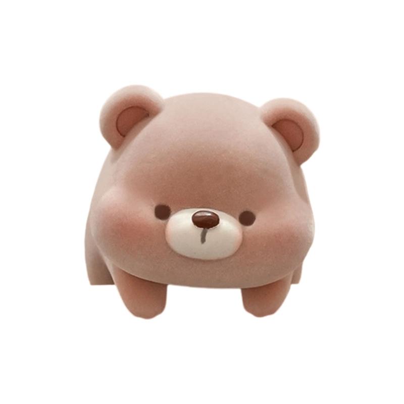 Soft Furry Animal Figurine Ornament Small Enameled Miniature Animal Toy For Car Dashboard Office Desktop Decoration