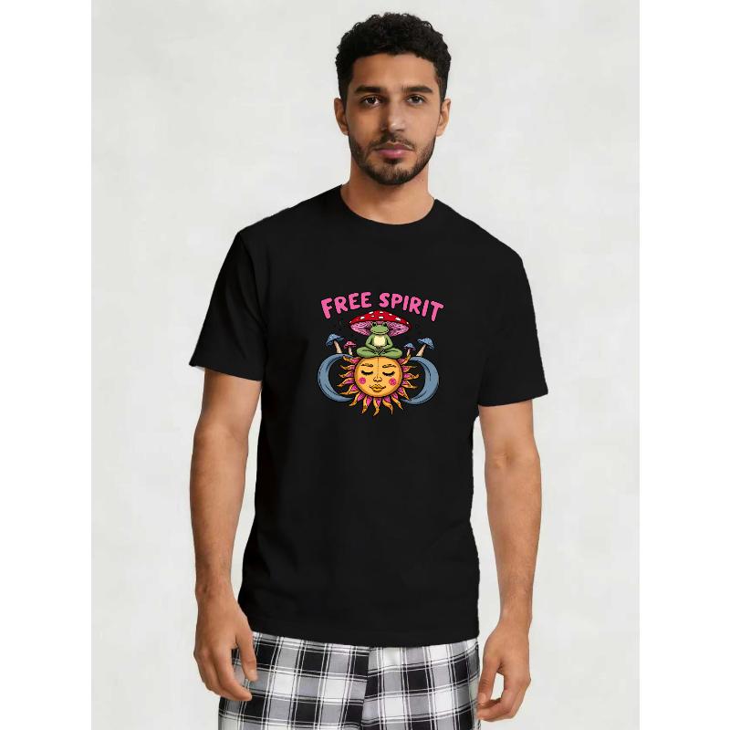 Faith Focused Men s T-Shirt,  Verse Print, Loose Fit Short Sleeve Top S