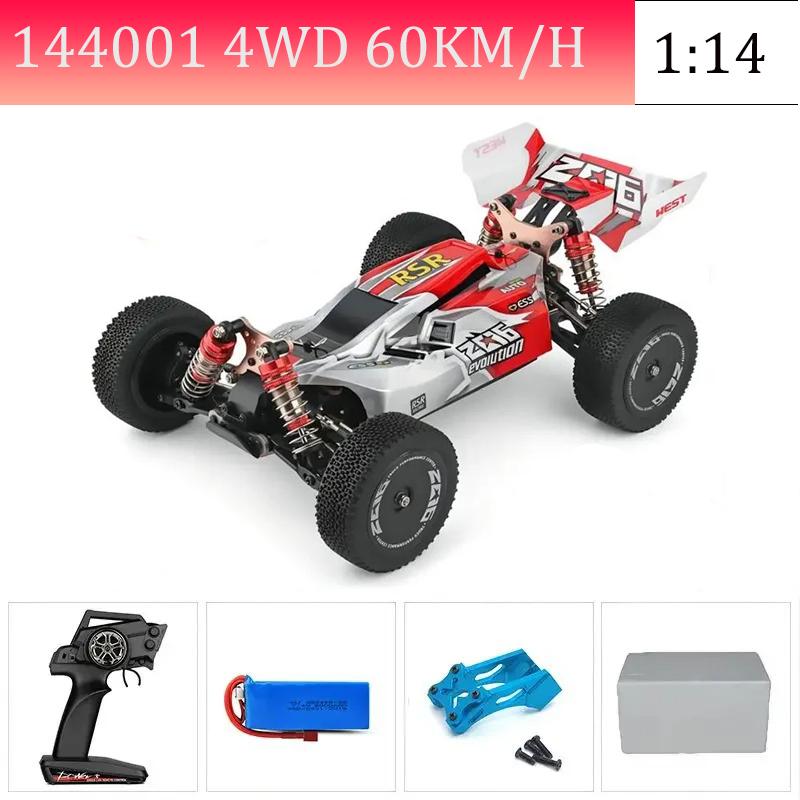 WLtoys144010 4WD Model with A Top Speed of 75 Km/h 1:14 Scale, High-speed Remote-controlled Off-road Drifting Racing Car for Boy