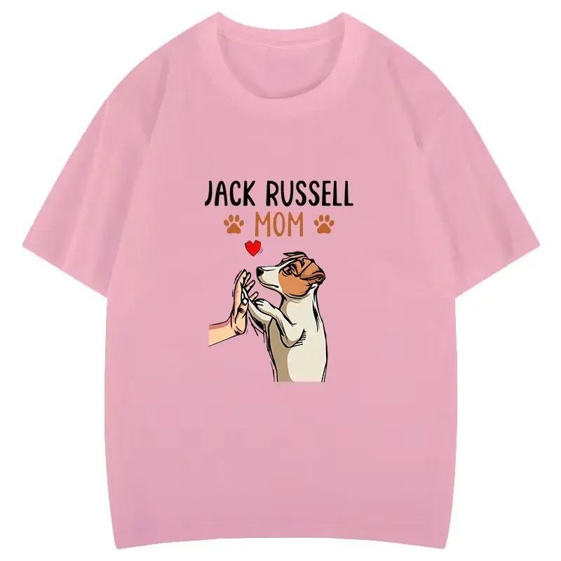 Jack Russell Terrier Mom Cute Dog Mama TShirt Funny Printed Blouse Women Clothing Creative Popular Aesthetics Tops Personality