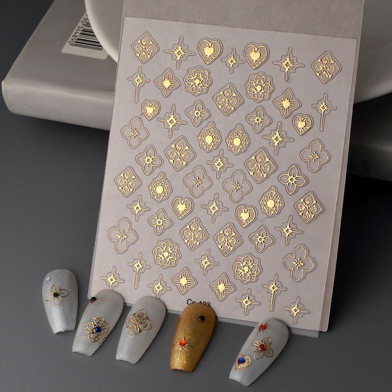 

Cross-Border Supply Buchilati Gilding Craft Manicure Sticker Diamond DIY Waterproof Nail Decals Pure Color 123 Default